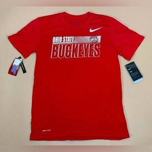 New Nike Ohio State Buckeyes Football Dri-Fit Shirt ~ Size SMALL Red CT7268-657